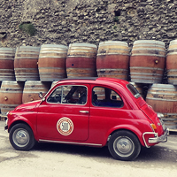 Fiat 500 and vespa Wine Tasting 